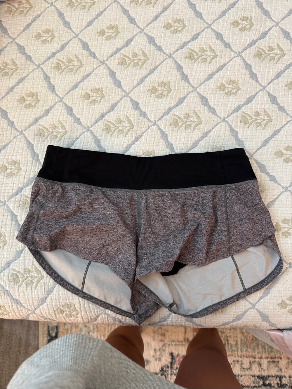 lululemon athletica Black Waistband Heather Gray Athletic Shorts
